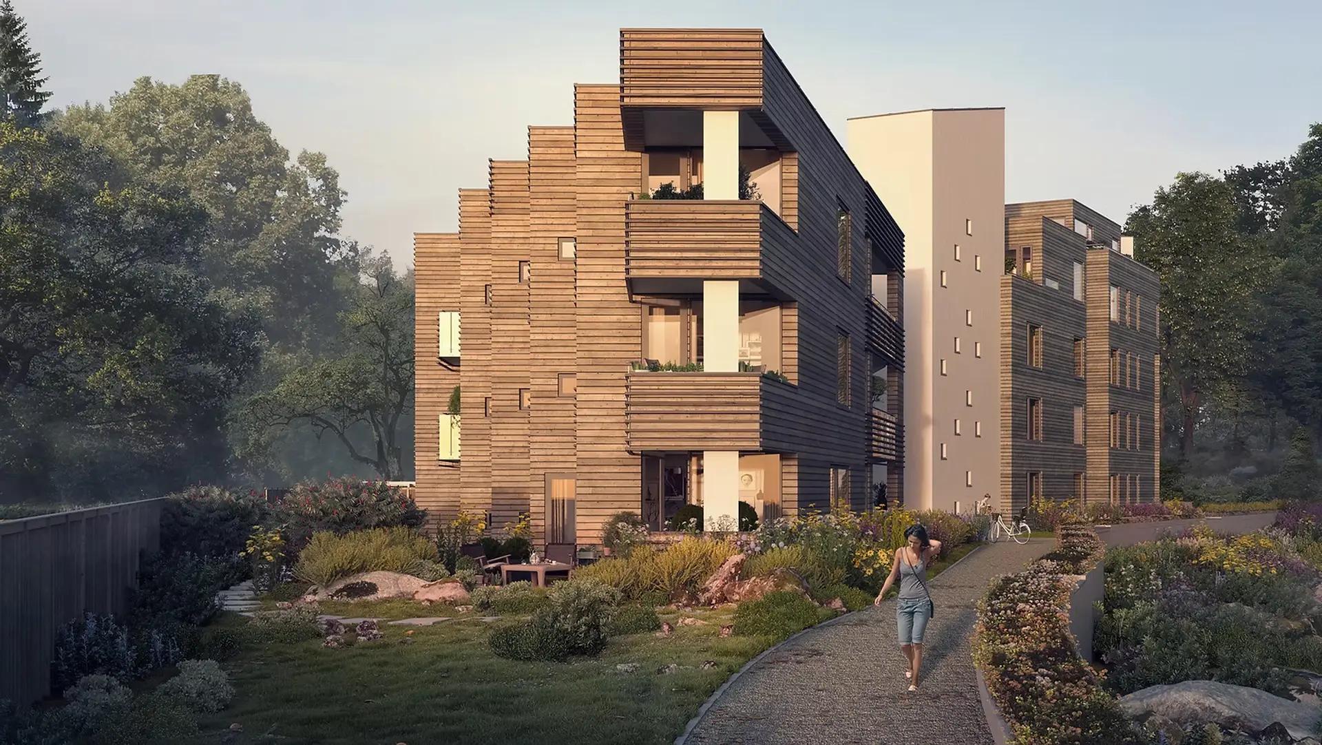 Arkitekttegning av boligprosjekt